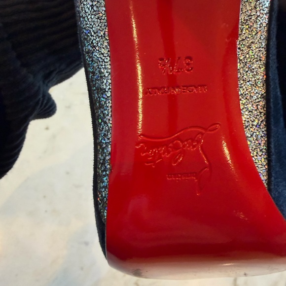 Christian Louboutin Navy and Silver Women's Ankle Boots - Picture 8 of 9